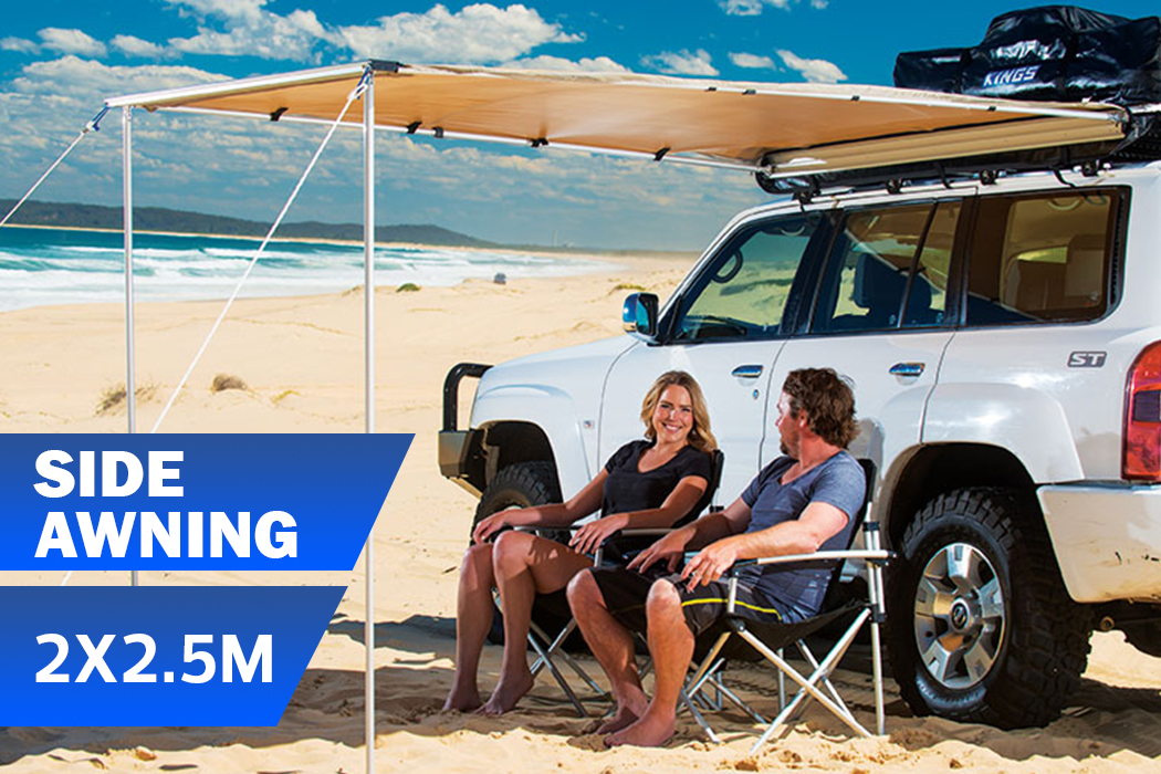 Kings 4WD 2x2.5m Camping Side Awning Extension Premium Waterproof Sun